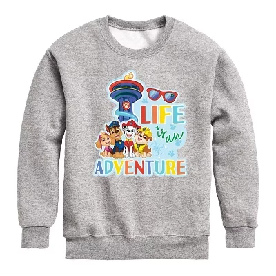 Флисовая толстовка с длинным рукавом Athletic heather для мальчиков - Paw Patrol - Life Is An Adventure с графическим рисунком