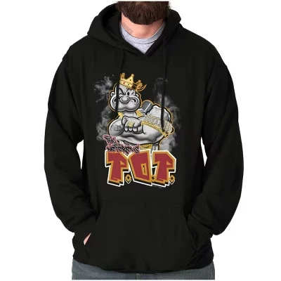 Urban Popeye King P.O.P Толстовка с капюшоном и рисунком из мультфильма Для женщин и мужчин Лицензионный черный