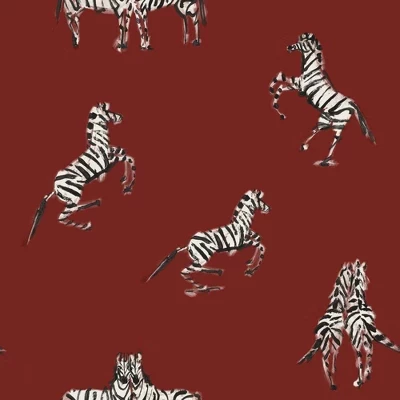 Обои Tempaper & Co. «Zebras In Love» самоклеящиеся, красные