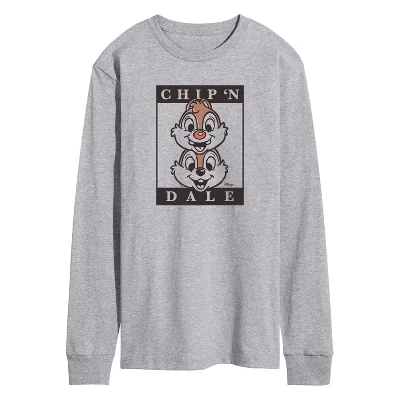 Мужская футболка Chip 'N Dale с длинным рукавом и графическим рисунком athletic heather