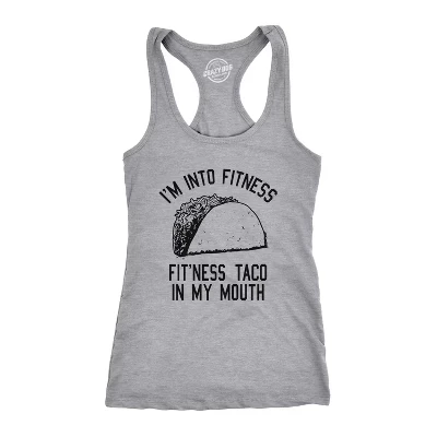 Женская майка для фитнеса Taco In My Mouth Tanktop Funny Shirt - Женская майка Crazy Dog Для смеха