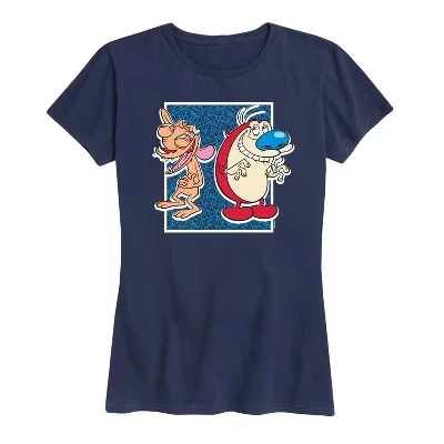 Женская футболка Ren & Stimpy Friendly Laughter, синяя