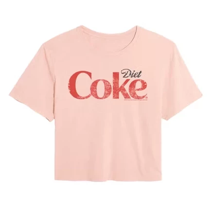 Женская укороченная футболка с логотипом Diet Coke и графическим принтом blush