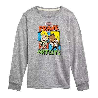 Футболка с длинным рукавом и графическим рисунком для пранкеров athletic heather