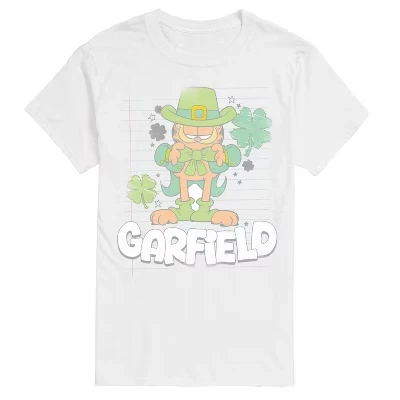 Мужская футболка с коротким рукавом и графическим рисунком Garf Clovers, белая