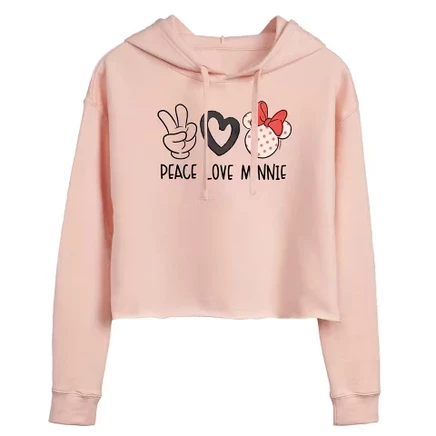 Женское худи Disney Peace Love Minnie, пудровое