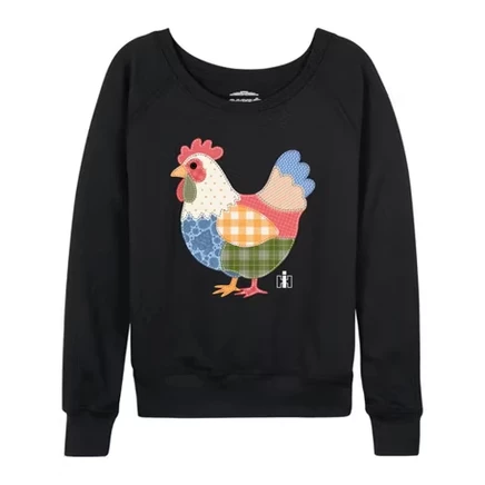 Женская футболка Case IH «Patchwork Chicken», черная