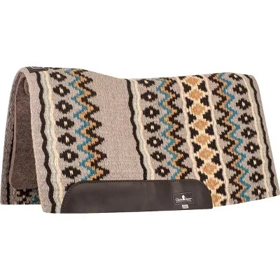 Накидка для седла Western Saddle Pad - 1/2-дюймовый войлок из натуральной шерсти, верх ручной работы, рельефная спинка и рельеф увядания