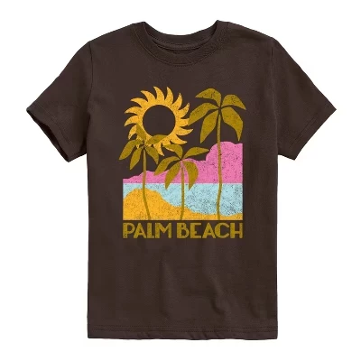 Мальчиковая футболка Instant Message Palm Beach Deco, темно-коричневая