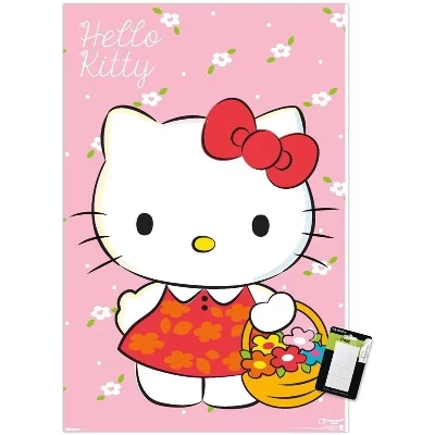 Hello Kitty: Весна 2017 - Принты для настенных плакатов в виде платья и корзины без рамки