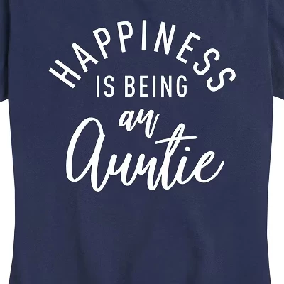 Женская футболка Happiness Auntie с коротким рукавом и рисунком heather blue