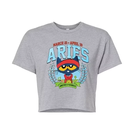 Женская укороченная футболка Pete the Cat Aries, меланж