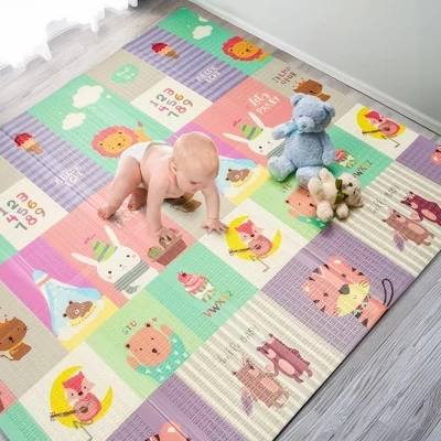 (78x70x0,4) Складные игровые коврики с дорожной сумкой - для младенцев, малышей ясельного возраста, а также для детских игр и сафари на животике.
