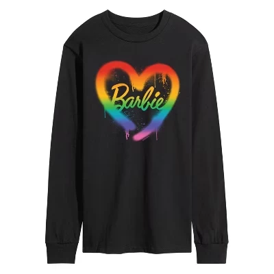 Мужская футболка Barbie Rainbow Heart, черная