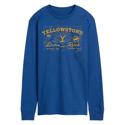 Мужской лонгслив Yellowstone Dutton Ranch Badge, синий
