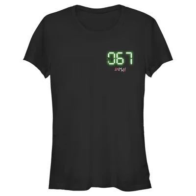 Женская футболка Squid Game «067», черная