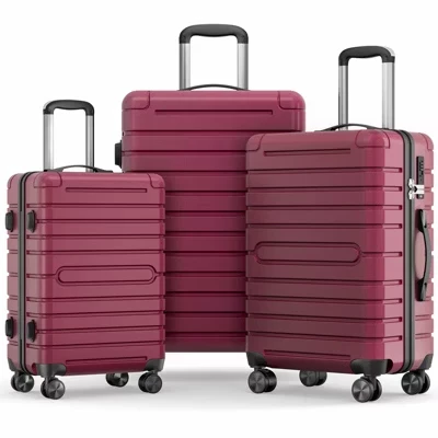 Багажный комплект из 3 предметов с вращающимися колесиками, замками TSA, легкими чемоданами из АБС + ПК (20