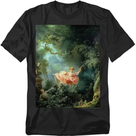 Мужская футболка Jean Honore Fragonard The Swing, черная