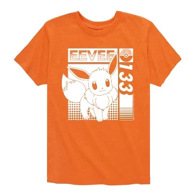 Футболка с коротким рукавом и рисунком для мальчиков - Pokémon - Eevee 133 Normal Type Generation 1