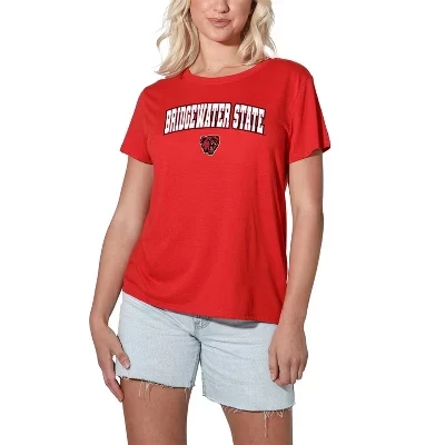 Women's Bridgewater State University Arch Logo Loose T-Shirt red