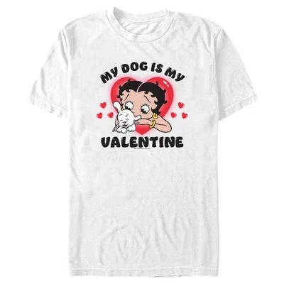 Мужская футболка My Dog Is My Valentine белого цвета