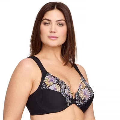 Женский бюстгальтер glamorise wonderwire 1245 с передней застежкой, цветочный