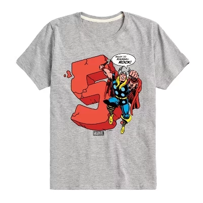 Thor Birthday Five Short Sleeve Graphic T-Shirt athletic heather