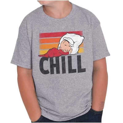 Футболки Popeye The Sailor Man Sleeping Chill Crewneck для мальчиков и девочек с лицензией
