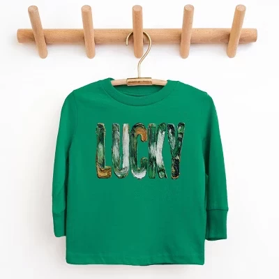 Детский лонгслив The Juniper Shop Lucky Paint, зеленый