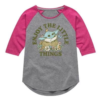 Футболка Enjoy The Little Things с регланом и графическим принтом athletic heather/цвет фуксии