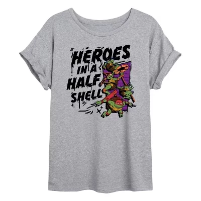 Женская футболка - Мутант Mayhem - Heroes In A Half Shell с объемным рисунком серого цвета