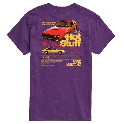 Мужская футболка с коротким рукавом Mustang Hot Stuff 1981 года с графическим рисунком фиолетового цвета