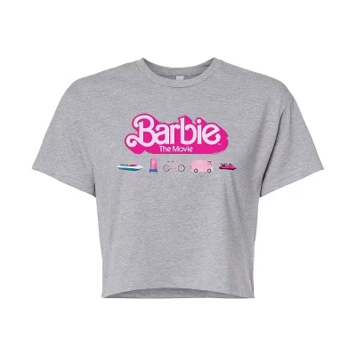 Женская укороченная футболка Barbie, серая