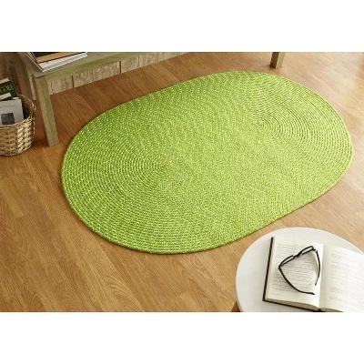 Коллекция Sunsplash Braid из 100% полипропилена, реверсивный коврик для помещений и улицы - chartruese
