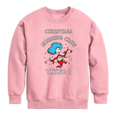 Флисовая толстовка Christmas Morning Crew Thing 1 с рисунком и длинным рукавом сиреневого цвета