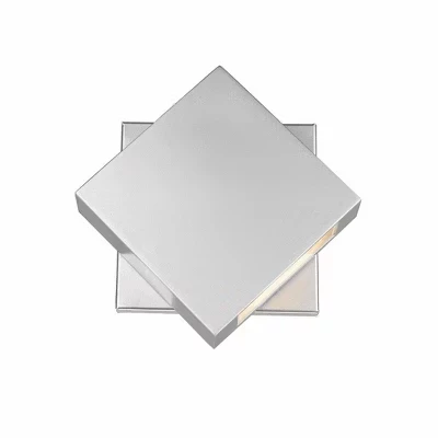 Настенное бра Quadrate LED - Современный алюминиевый дизайн, с регулируемой яркостью, с влажным освещением, 2700 К, 180 люмен серебристый