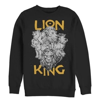 Мужская толстовка Lion King Animal Kingdom Crew черного цвета