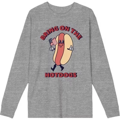 Футболка с длинным рукавом Americana Bring On The Hot Dogs для взрослых серая
