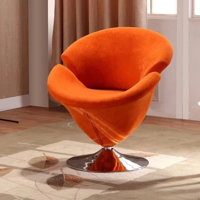 Кресло Manhattan Comfort Tulip, поворотное, оранжевое
