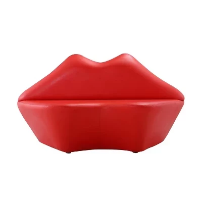 Двухместный диван Manhattan Comfort Kiss, экокожа, красный