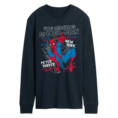 Мужской лонгслив Spider-Man Amazing Sketch, синий