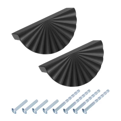 Выдвижные ручки выдвижного ящика комода Zina Alloy Half Moon из сплава Zina 2 шт черный