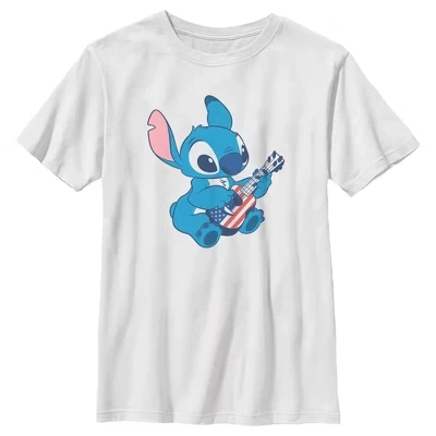 Футболка для мальчиков Lilo & Stitch с укулеле, белая