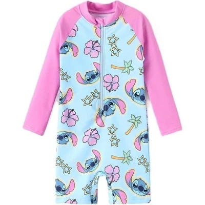 Disney Kids Color Block Summer One Piece Защита от сыпи розовый