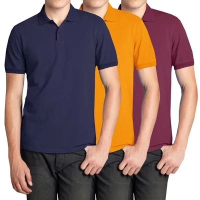 Мужская рубашка поло Galaxy Polo Avenue из пике с коротким рукавом-3 упаковки