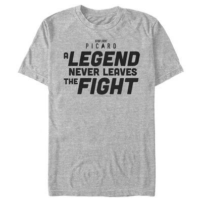 Мужская футболка с логотипом Athletic heather от Picard A Legend Never Leaves с логотипом Fight