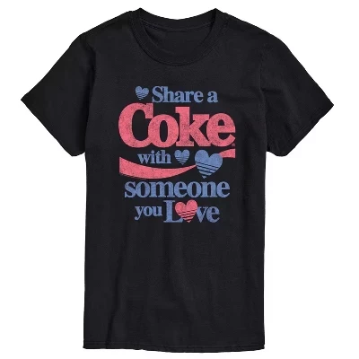 Мужская футболка с коротким рукавом Share a Coke Hearts с графическим рисунком, черная