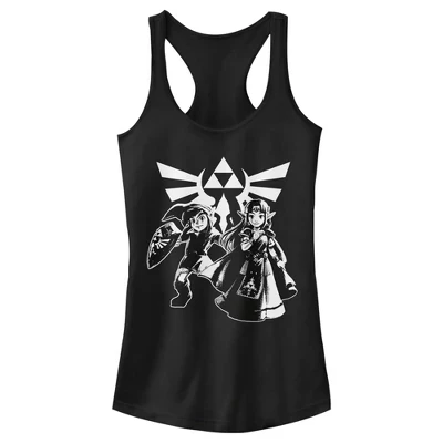 Женская майка Nintendo Zelda Triforce Link, черная