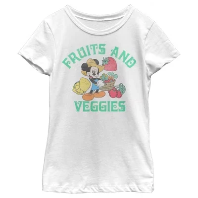 Детская футболка Mickey Mouse «Fruits and Veggies», белая