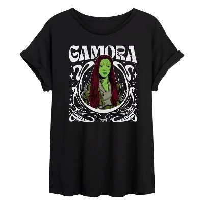 Женская футболка с объемным рисунком Guardians of the Galaxy Gamora в стиле модерн, черная